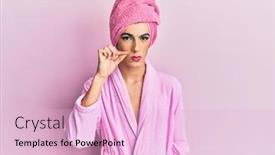  Presentation with lips mouth - Cool new PPT theme with young-man-wearing-woman-make backdrop and a lemonade colored foreground