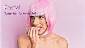  Presentation with pink nails - Amazing presentation theme having young-man-wearing-woman-make backdrop and a lemonade colored foreground