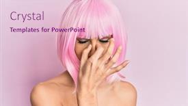  Presentation with stress - Beautiful slide set featuring young-man-wearing-woman-make backdrop and a lemonade colored foreground