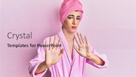  Presentation with forbidden - PPT layouts consisting of young-man-wearing-woman-make background and a lemonade colored foreground