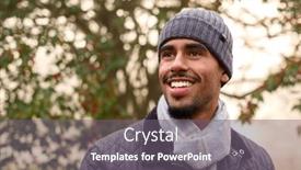  Presentation with misty - Slide set consisting of young-man-wearing-woollen-beanie background and a gray colored foreground