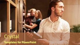  Presentation with bottle red wine - Presentation with young-man-with-a-bottle background and a red colored foreground