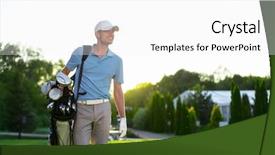  Presentation with vision golf - Theme enhanced with young man with a golf background and a white colored foreground