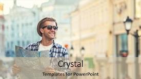  Presentation with map - Slide deck consisting of young man with a map background and a soft green colored foreground