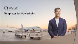  Presentation with suitcase - Presentation consisting of young-man-with-a-suitcase background and a  colored foreground