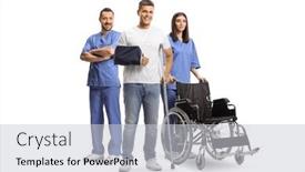  Presentation with health care - Slides enhanced with young-man-with-arm background and a light gray colored foreground