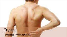  Presentation with kidneys pain or lower back - Cool new presentation theme with young man with back pain backdrop and a coral colored foreground