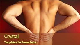  Presentation with back pain - Amazing slide set having young man with back pain backdrop and a tawny brown colored foreground