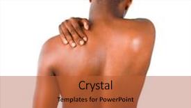  Presentation with kidneys pain or lower back - Beautiful presentation featuring young man with back pain backdrop and a red colored foreground