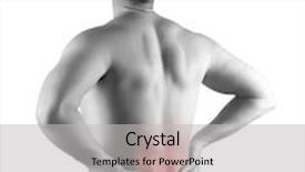  Presentation with zone - Beautiful PPT layouts featuring young man with back pain in the red zone backdrop and a light gray colored foreground