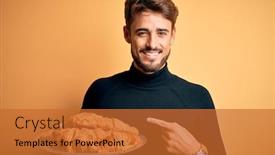  Presentation with beard - Beautiful theme featuring young-man-with-beard-holding backdrop and a red colored foreground