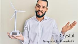  Presentation with solar electricity - Colorful PPT layouts enhanced with young-man-with-beard-holding backdrop and a lemonade colored foreground