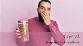  Presentation with beard - Slide deck featuring young-man-with-beard-holding background and a coral colored foreground