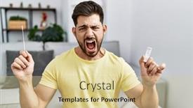  Presentation with nasal - PPT theme with young-man-with-beard-holding background and a lemonade colored foreground