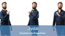  Presentation with victory - Slide deck having young man with beard proud background and a ocean colored foreground