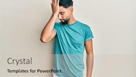  Presentation with beard - PPT layouts having young-man-with-beard-wearing background and a soft green colored foreground