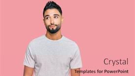  Presentation with tshirt - PPT layouts featuring young-man-with-beard-wearing background and a coral colored foreground