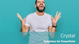  Presentation with beard - Audience pleasing PPT theme consisting of young-man-with-beard-wearing backdrop and a teal colored foreground