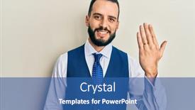  Presentation with engagement - Slides consisting of young-man-with-beard-wearing background and a ocean colored foreground