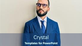  Presentation with man in suit and tie - Theme with young-man-with-beard-wearing background and a ocean colored foreground