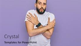  Presentation with beard - Colorful slide set enhanced with young-man-with-beard-wearing backdrop and a  colored foreground