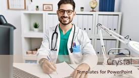  Presentation with beard - PPT theme featuring young-man-with-beard-wearing background and a soft green colored foreground