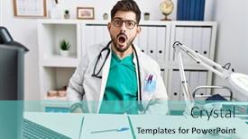  Presentation with beard - PPT theme featuring young-man-with-beard-wearing background and a seafoam green colored foreground