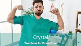  Presentation with pain - Theme enhanced with young-man-with-beard-working background and a teal colored foreground