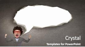  Presentation with thinking - PPT layouts having teacher cartoon - young man with big head background and a gray colored foreground