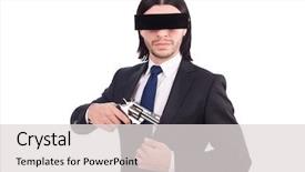  Presentation with human face - Beautiful presentation design featuring young man with black face backdrop and a light gray colored foreground