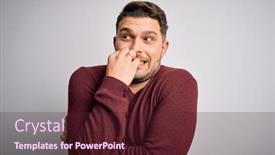  Presentation with blue eyes - Slide set consisting of young-man-with-blue-eyes background and a tawny brown colored foreground