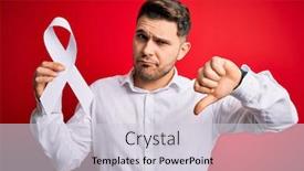  Presentation with lung cancer - PPT theme enhanced with young-man-with-blue-eyes background and a lemonade colored foreground