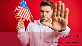  Presentation with america flag - Presentation featuring young-man-with-blue-eyes background and a red colored foreground