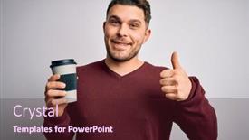  Presentation with plastic bottle - Presentation theme with young-man-with-blue-eyes background and a wine colored foreground