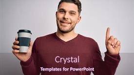  Presentation with plastic bottle - Presentation theme consisting of young-man-with-blue-eyes background and a tawny brown colored foreground