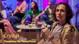  Presentation with beer bottle - Presentation design featuring young-man-with-bottle background and a tawny brown colored foreground