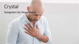  Presentation with chest pain - Cool new presentation theme with young man with chest pain backdrop and a light gray colored foreground