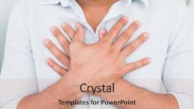  Presentation with chest pain - PPT layouts having young man with chest pain background and a coral colored foreground