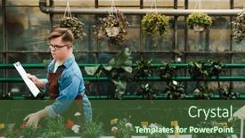  Presentation with writing notes - Theme with young-man-with-down-syndrome background and a tawny brown colored foreground
