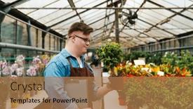  Presentation with apron - Theme enhanced with young-man-with-down-syndrome background and a coral colored foreground