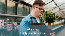  Presentation with apron - Presentation featuring young-man-with-down-syndrome background and a teal colored foreground