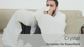  Presentation with tissue paper - Presentation design enhanced with young-man-with-flu background and a light gray colored foreground