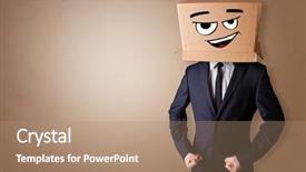  Presentation with happy sad face man - Cool new presentation with young man with happy face backdrop and a coral colored foreground