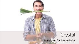  Presentation with grocery - Beautiful slides featuring young-man-with-his-grocery backdrop and a soft green colored foreground