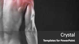  Presentation with shoulder pain - Amazing slides having young man with inflamed shoulder backdrop and a dark gray colored foreground