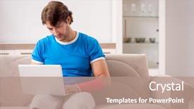  Presentation with young - PPT theme with young man with injured arm background and a  colored foreground