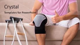  Presentation with knee simple - Cool new slide deck with young man with injured knee backdrop and a lemonade colored foreground