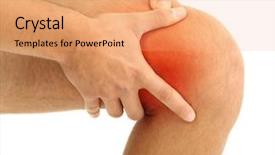  Presentation with knee pain - Audience pleasing slide set consisting of young man with knee pain backdrop and a coral colored foreground