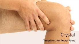  Presentation with knee pain - Presentation design featuring young man with knee pain background and a  colored foreground