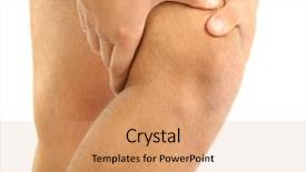  Presentation with knee pain - Beautiful PPT theme featuring young man with knee pain backdrop and a  colored foreground